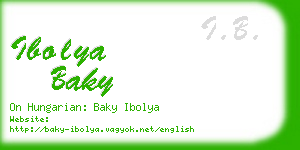 ibolya baky business card
